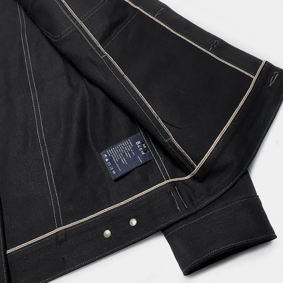 BZEN M.3139RR GARCIA BB REGULAR FIT SLEVEDGE BLACK BLACK JACKET-13.8OZ-RAW BLACK