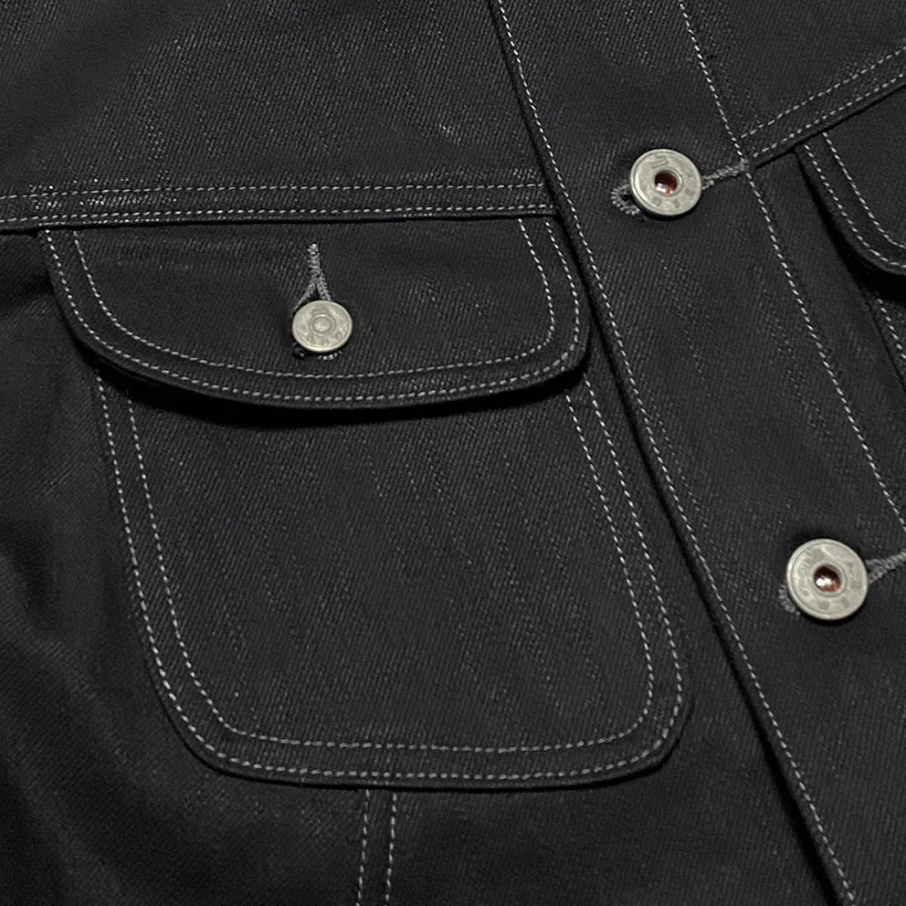 BZEN M.3139RR GARCIA BB REGULAR FIT SLEVEDGE BLACK BLACK JACKET-13.8OZ-RAW BLACK