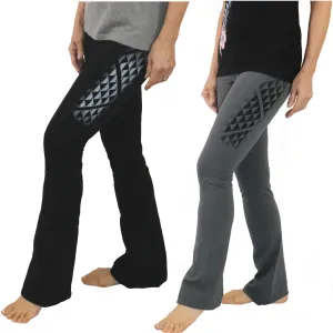 Cotton Spandex Long Boot Cut Yoga Pants - Kuahiwi (Mountain) Collection