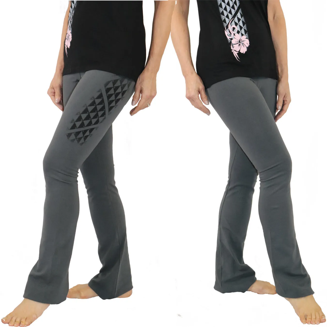 Cotton Spandex Long Boot Cut Yoga Pants - Kuahiwi (Mountain) Collection