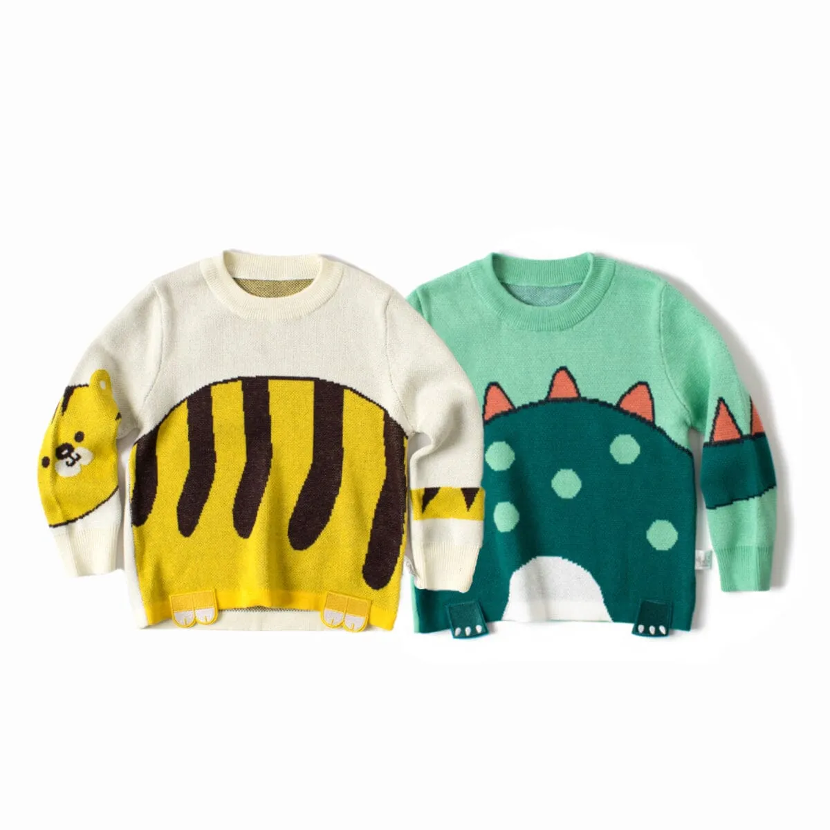 Dinosaur & Tiger Knitted Sweater