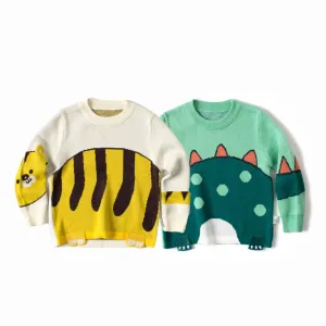 Dinosaur & Tiger Knitted Sweater