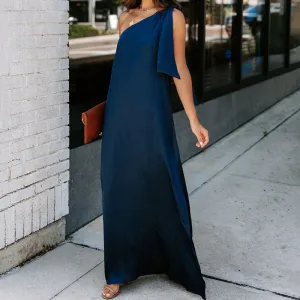 Fashion One-Shoulder Diagonal Irregular Dress
