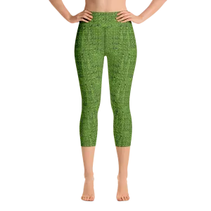 Green Boucl Capri Yoga Pants