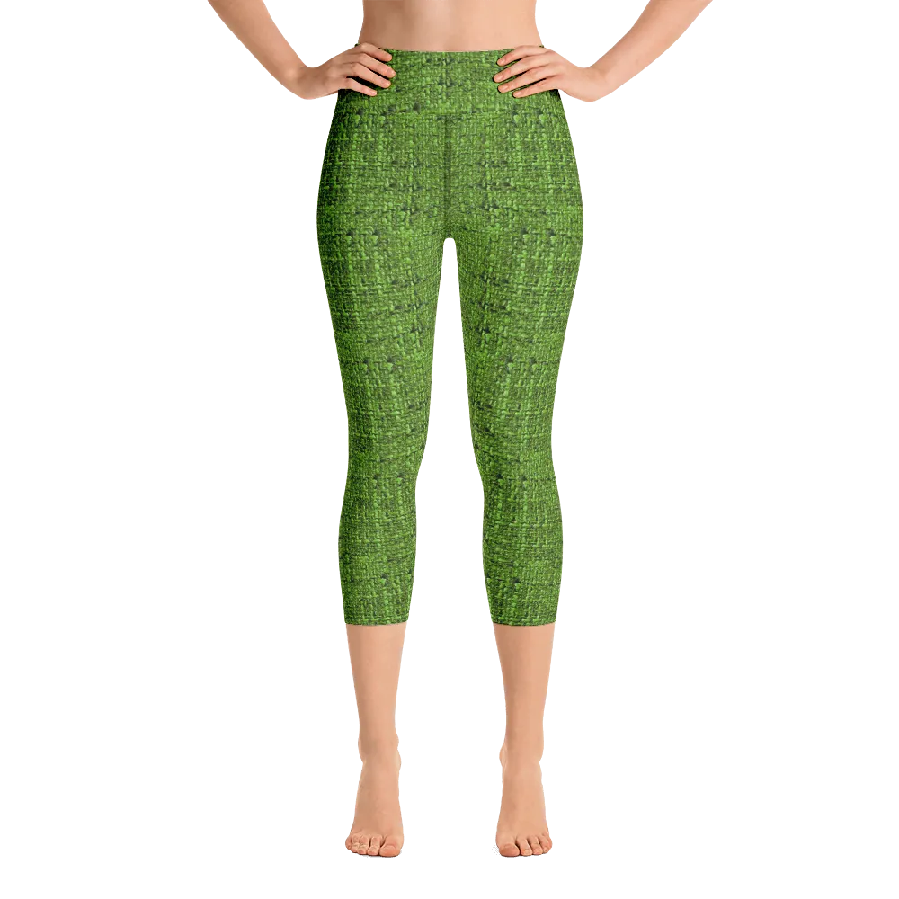Green Boucl Capri Yoga Pants