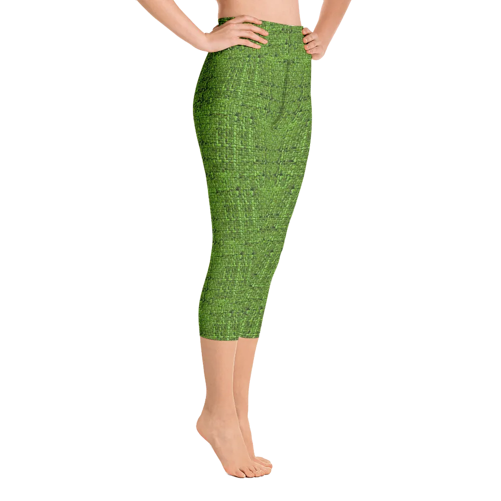 Green Boucl Capri Yoga Pants