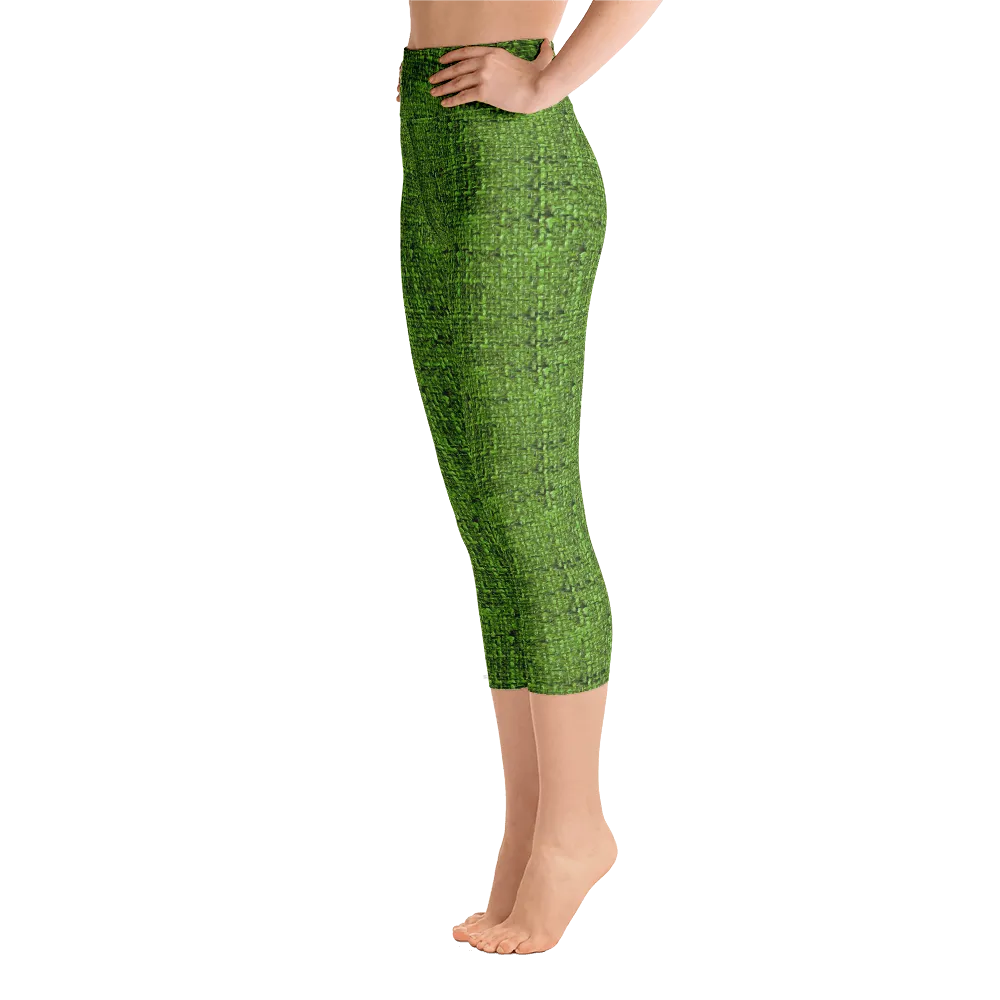 Green Boucl Capri Yoga Pants