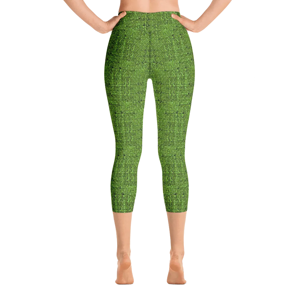 Green Boucl Capri Yoga Pants