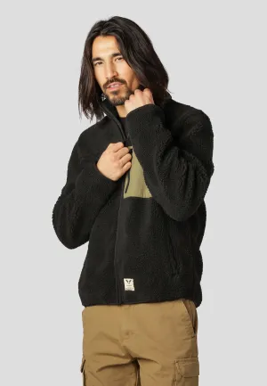 HUGH FLEECE JACKET - Black
