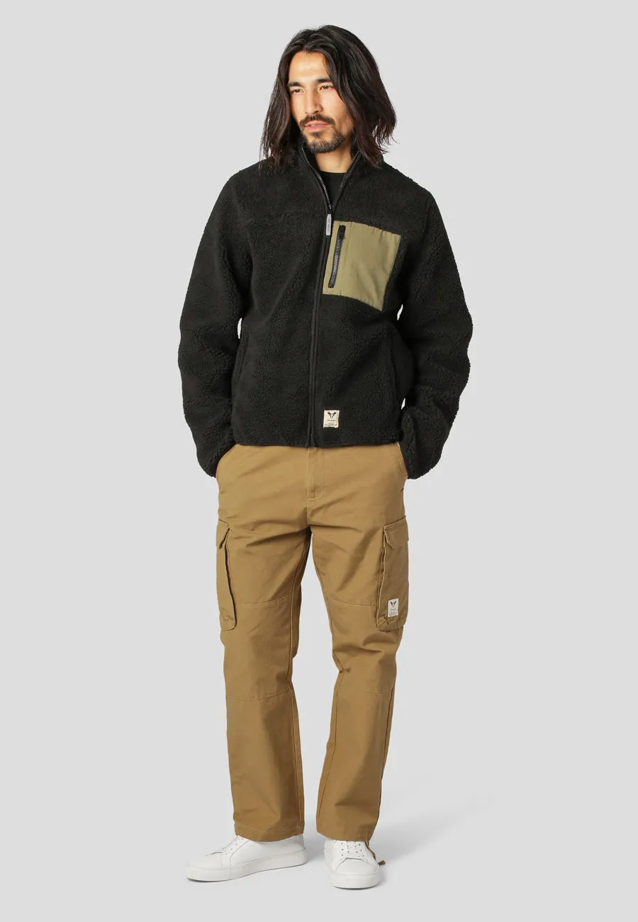 HUGH FLEECE JACKET - Black