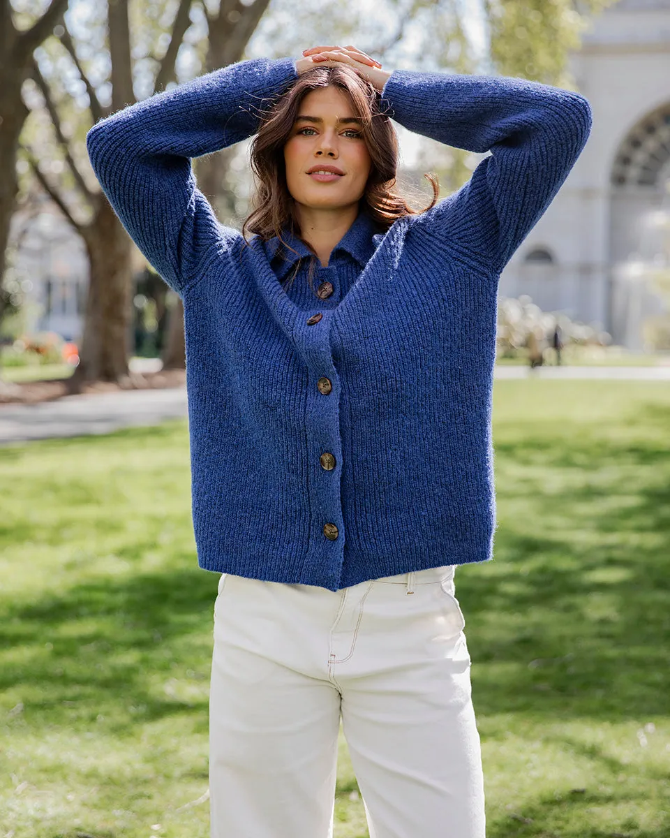 Indy Button Down Cardi - French Blue