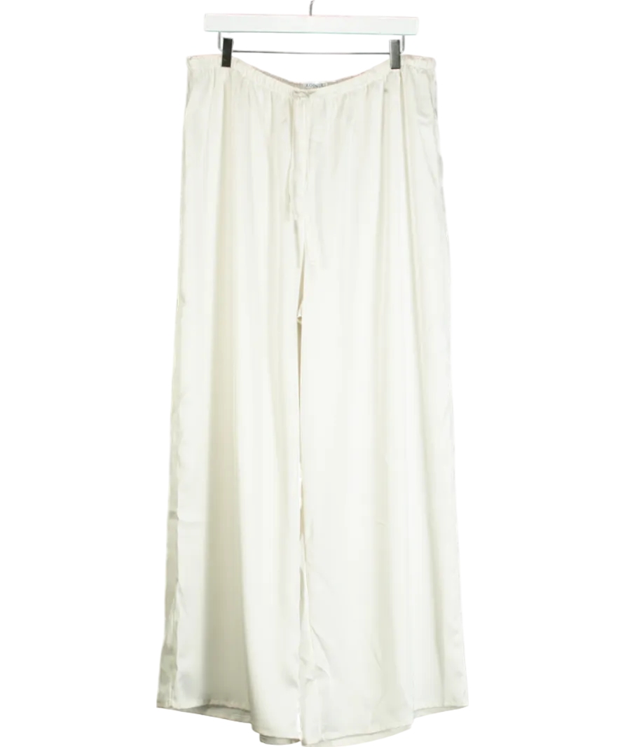 Lounge Cream Satin Wide-leg  Elasticated Trouser UK XXL
