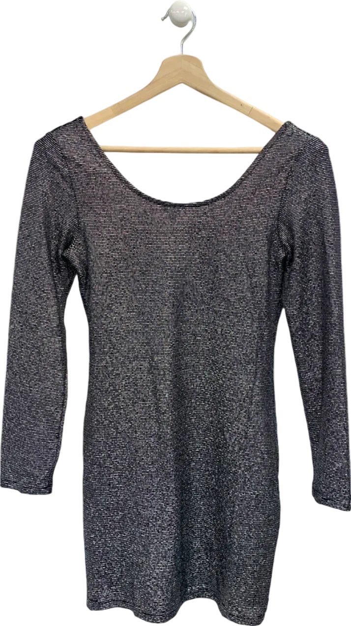 Luc & Ce Black Metallic Knitted Dress UK L