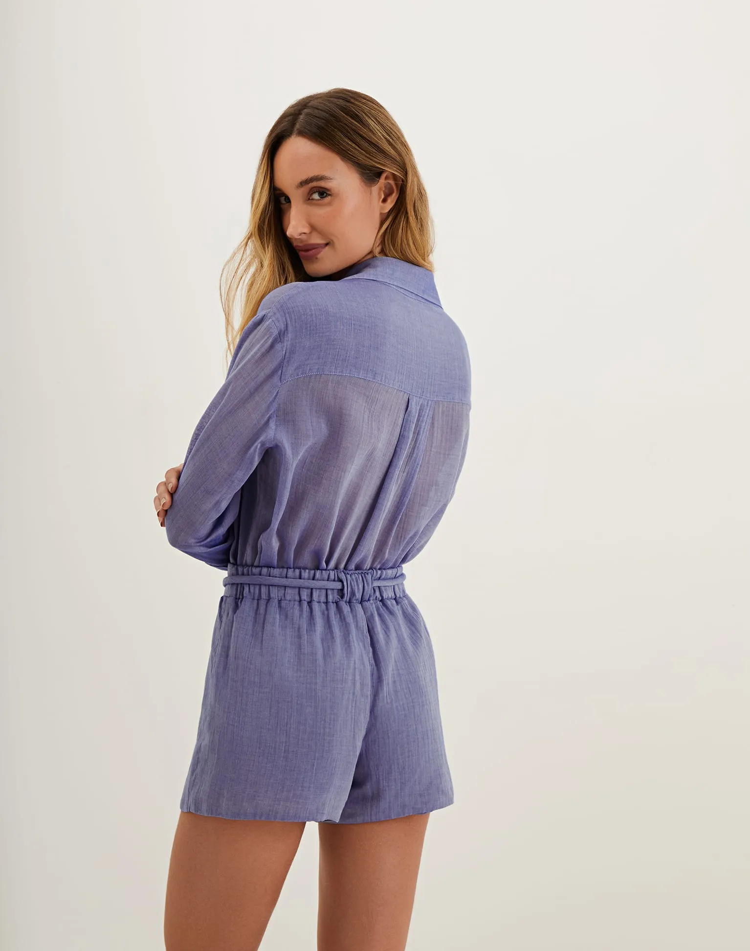Lyra Long Sleeve Blouse - Sapphire