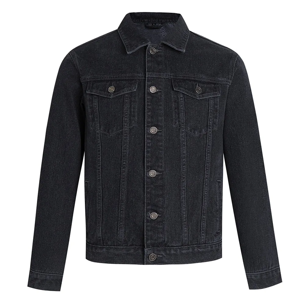 Mens Winged Tribal Cross Graphic Button Up Denim Jacket