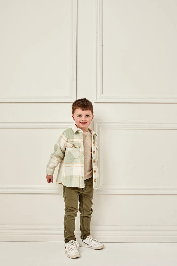 Milky Overshirt - Soft Green Check