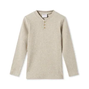 Milky Rib Henley - Natural Marle