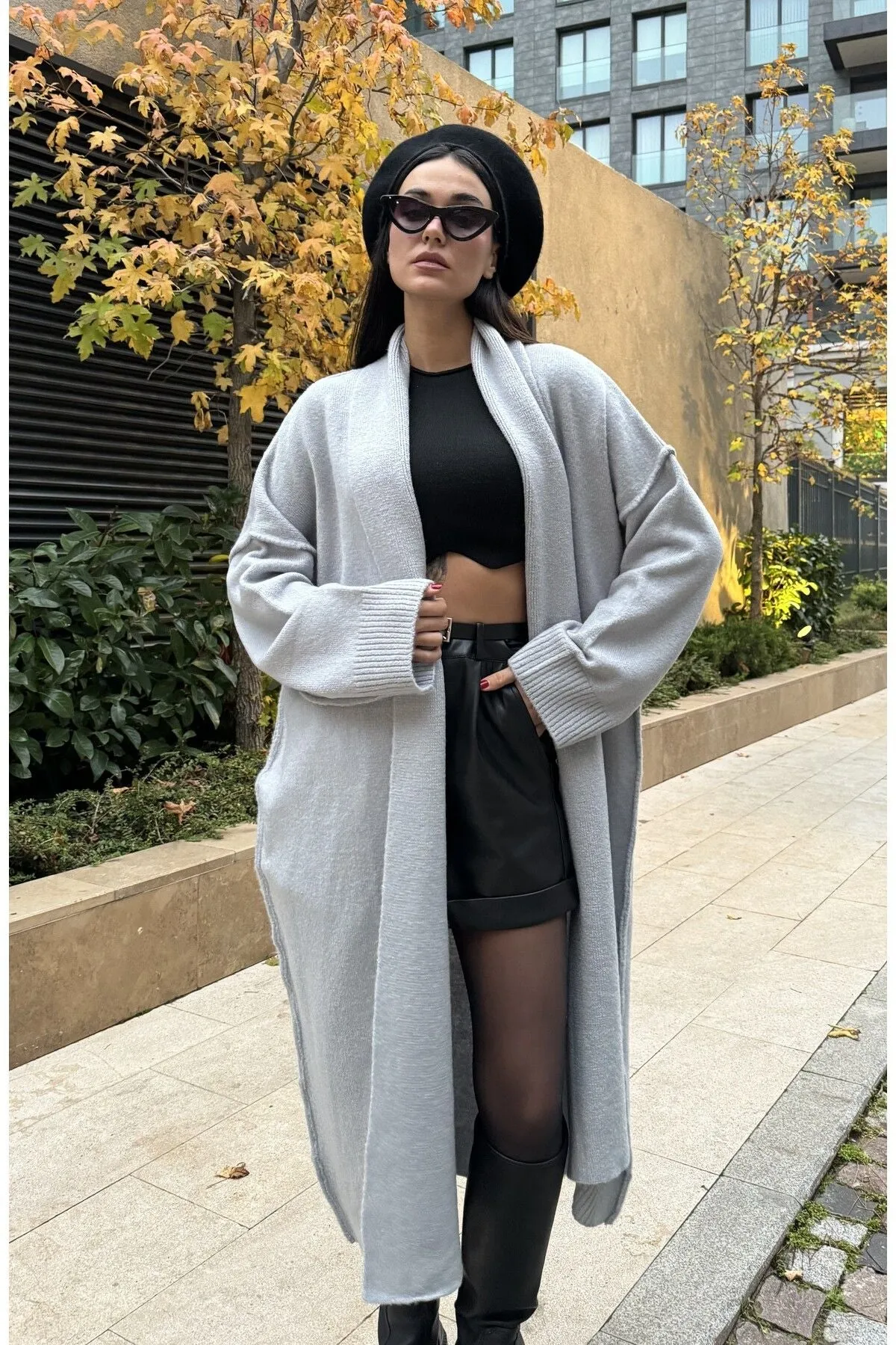Oversized Gray Cardigan