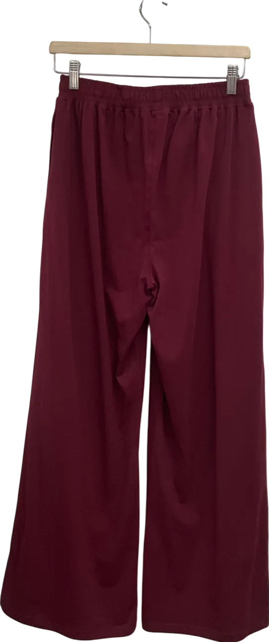 Six Stories Red Soft Wide Leg Lounge Trousers In Merlot UK S