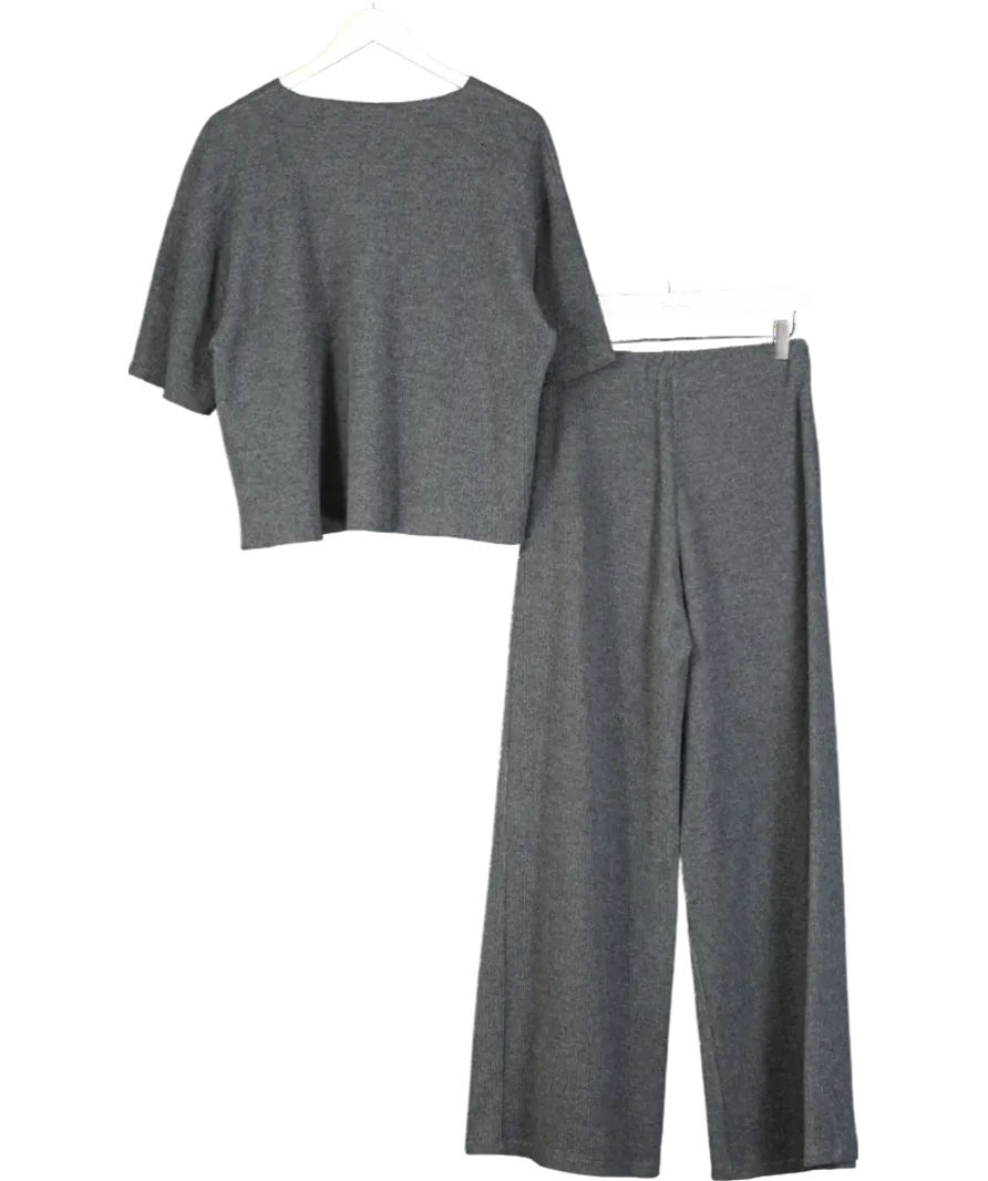 ZARA Grey Soft Touch T-shirt And Trouser Set UK M