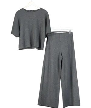 ZARA Grey Soft Touch T-shirt And Trouser Set UK M